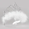 Tiara with White Marabou