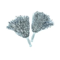 Tinsel Pom Poms Pair