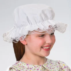 White Mop Cap with Lace